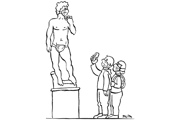 Masked statue